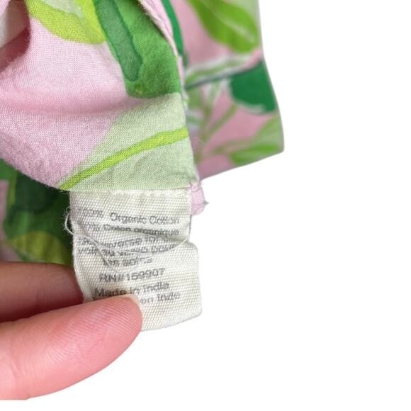 Printfresh Organic Cotton Pink Green Lime Print Long Sleeve Pajama Top Small - Picture 8 of 8